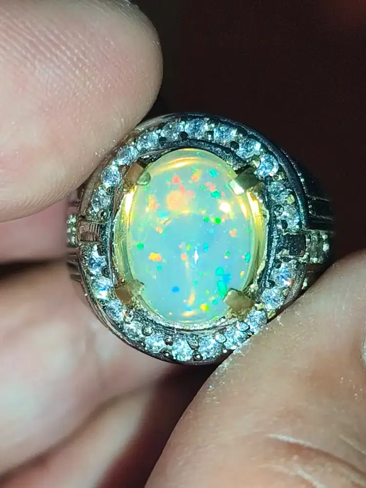 Cincin batu kalimaya Opal Ethiopia 2.17 carat ring alpaka memo SKY LAB