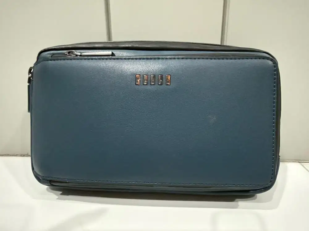 Tas kulit selempang pria Pedro original blue navy