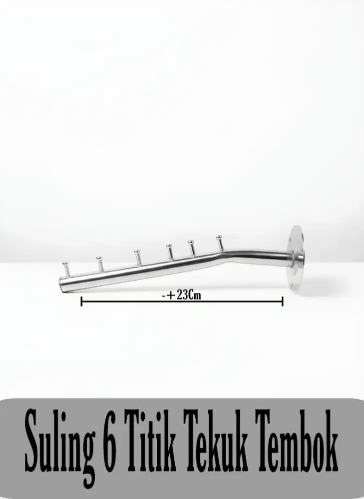 Gantungan suling 6 titik tekuk tembok/Gantungan baju tembok