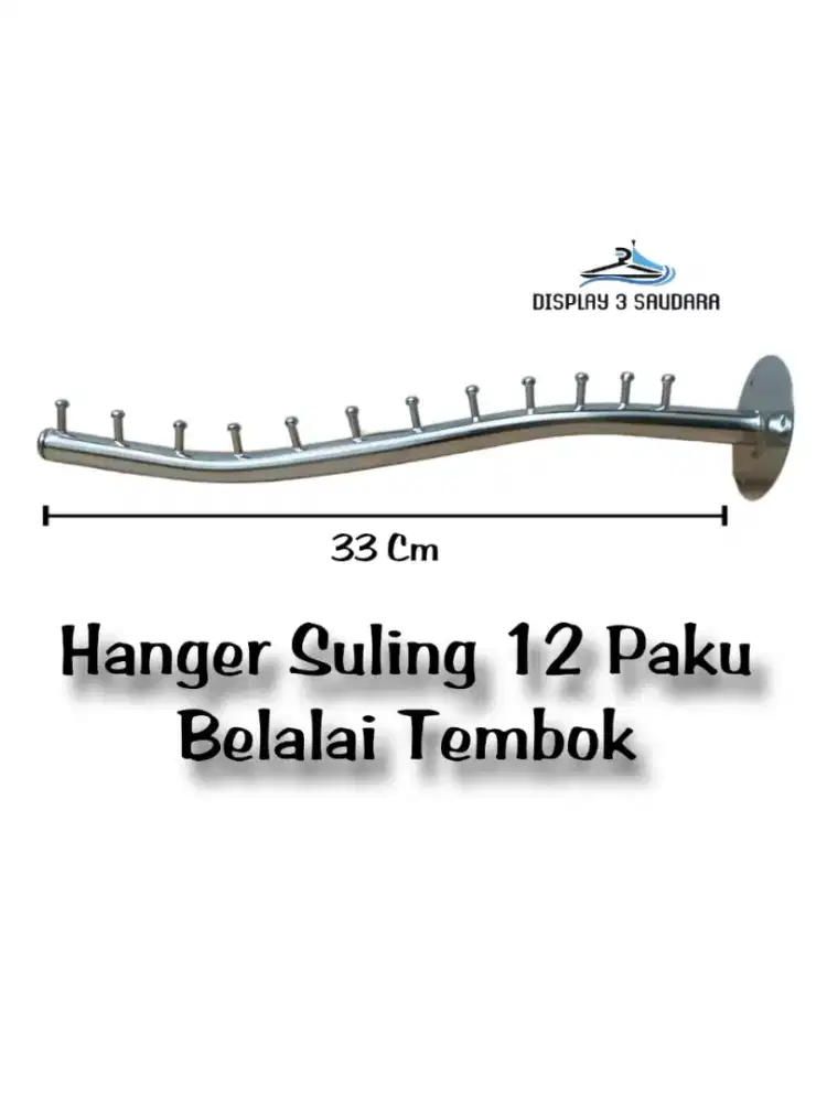 Gantungan suling 12 titik belalai tembok/gantungan baju dinding