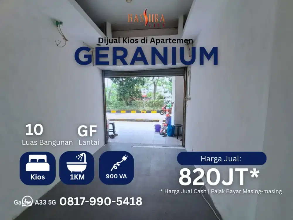 Kios hadap jalan apartemen Bassura City Jual Cepat call Maula