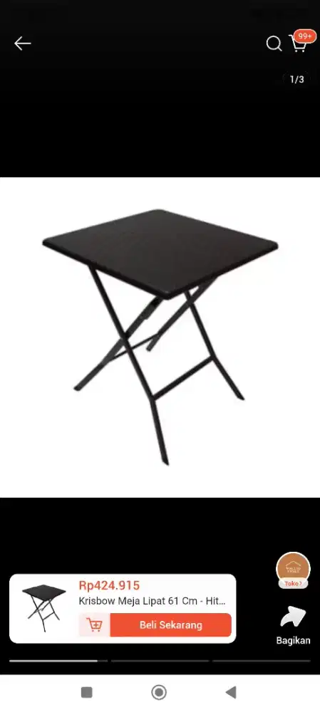 Meja dan kursi lipat krisbow