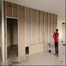 Pasang Partisi 2 Muka Plafon Gypsum PVC + Kusen Alumunium Aluminium