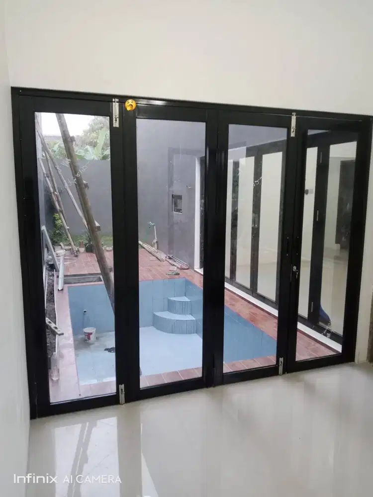 Pasang Kusen Alumunium - Aluminium + Sekat - Partisi - Plafon Gypsum