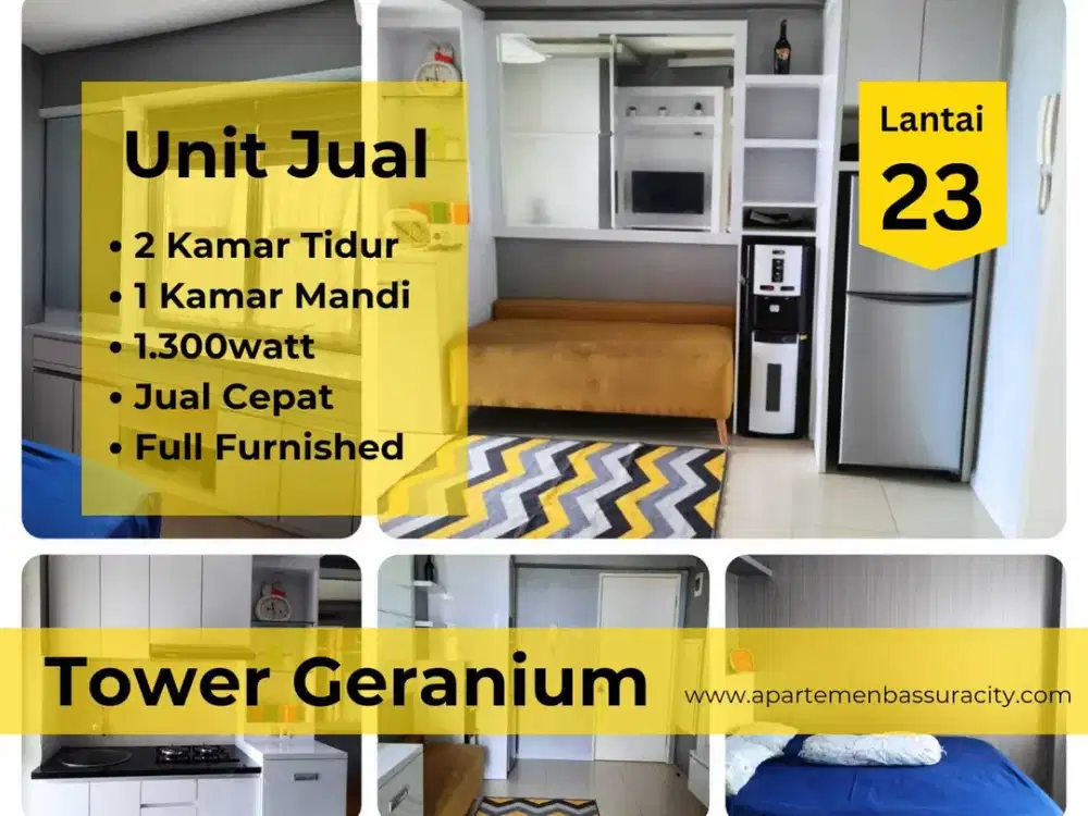 Jual Cepat 2BR furnished apartments Bassura City Jakarta