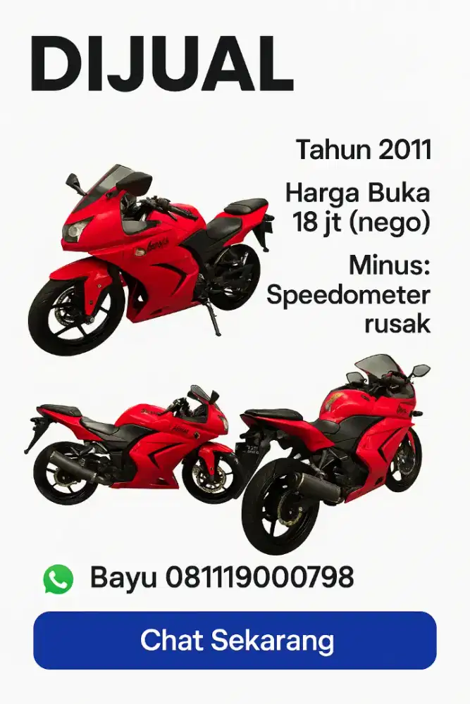 Ninja 250 [2011] Full Orosinil Kondosi Siap Jalan Pajak Hidup
