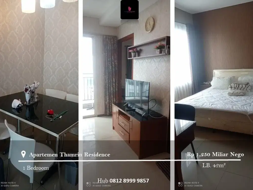 Disewakan Apartement Thamrin Residence Mid Floor 1BR Full Furnished