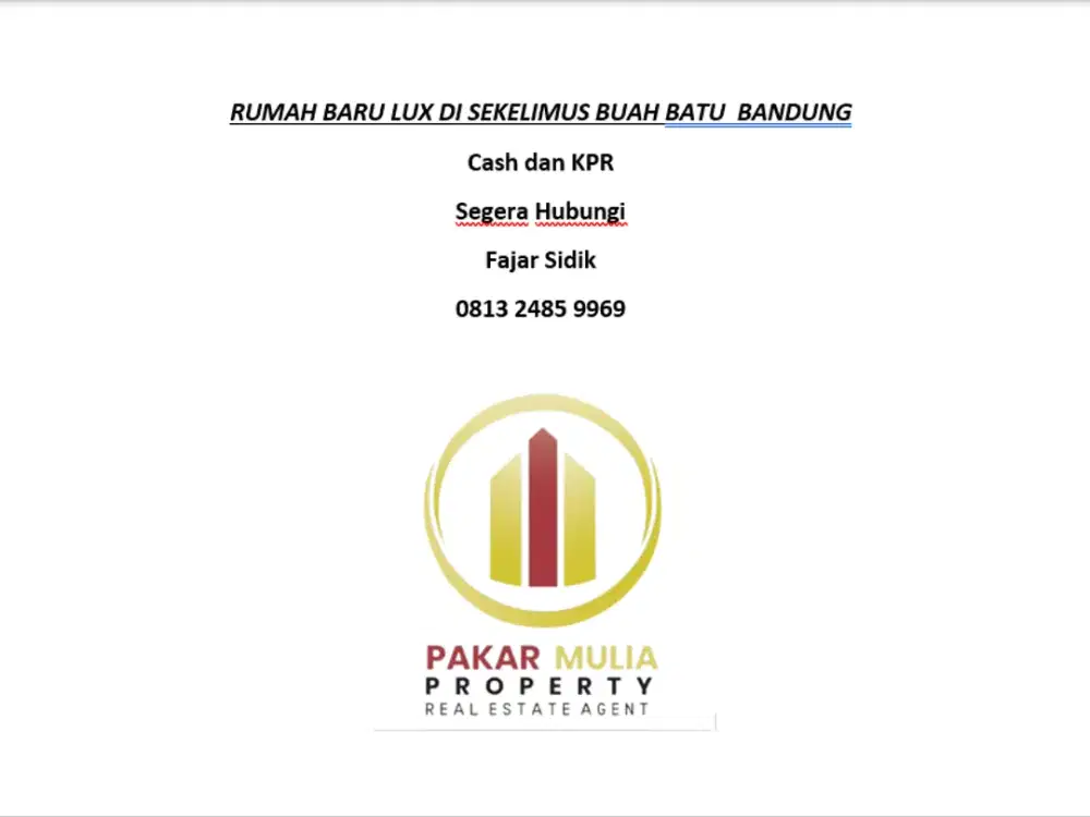 RUMAH BARU DEKAT TOL BUAH BATU BANDUNG