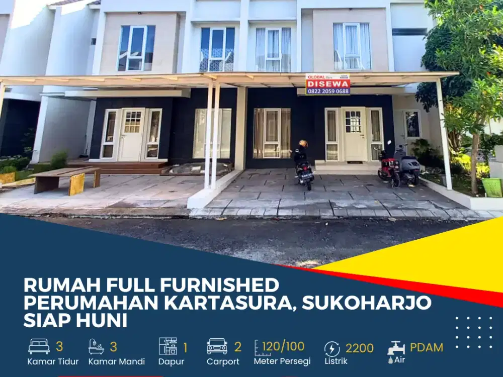 Rumah Full Furnished Perumahan Kartasura Sukoharjo
