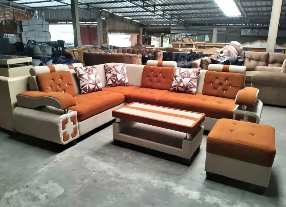Sofa engkel satu orange cream