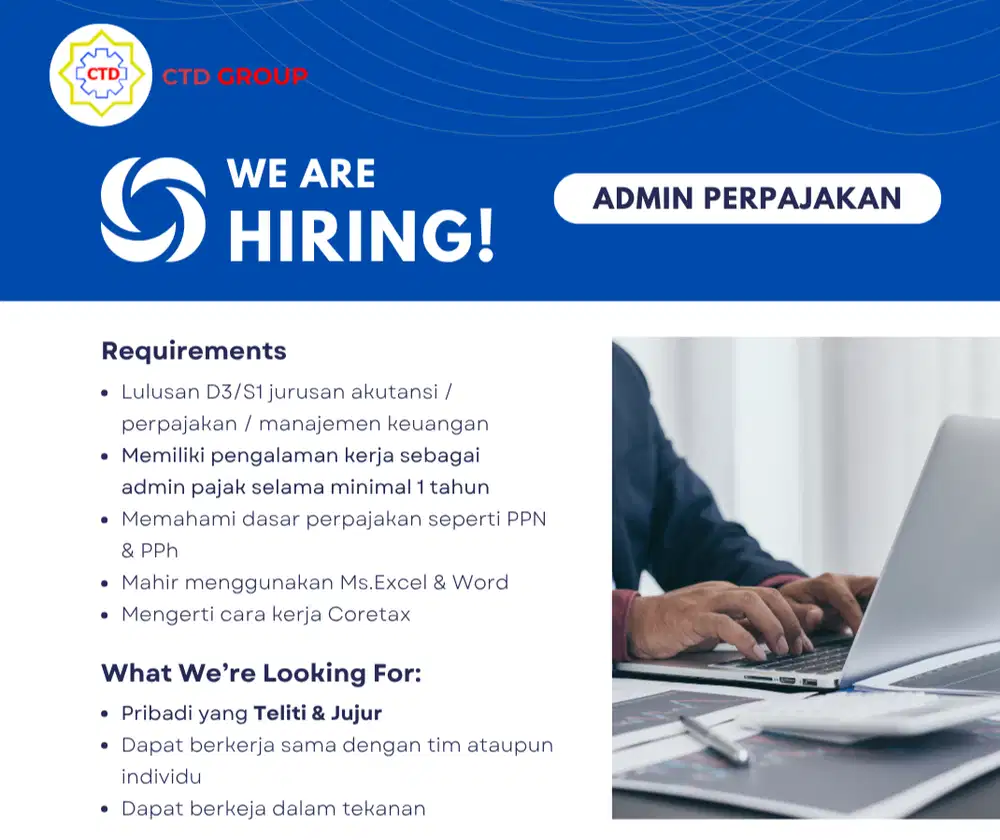DICARI ADMIN PAJAK