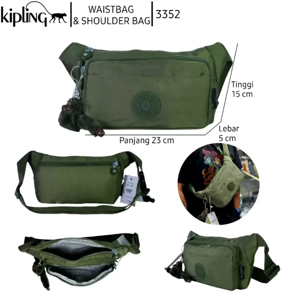 Tas pinggang kipling waterproof