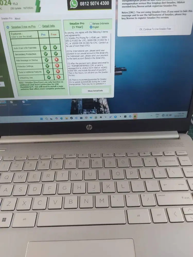 HP core i3 1115G4 8/256 DDR4 SSD W11 14 in HD