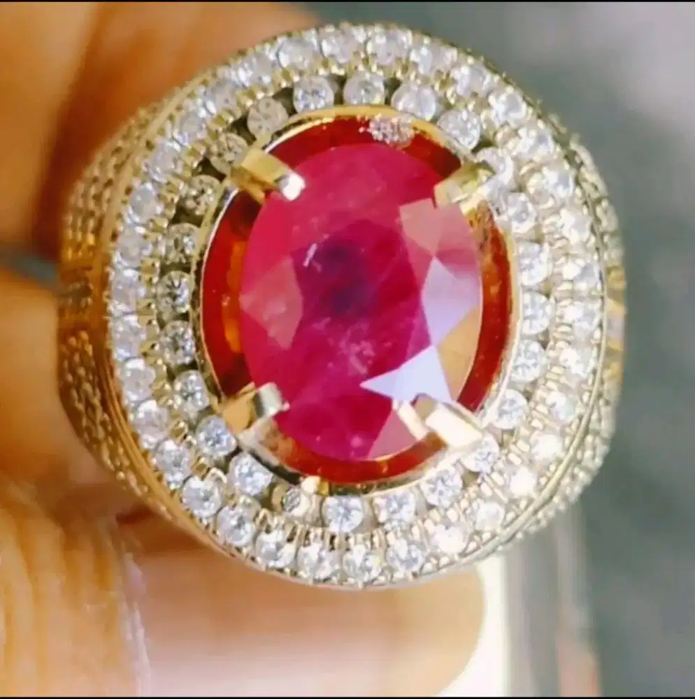 Natural Blue And Red Ruby 4.02 Carats Memo Heat-A Antique Color