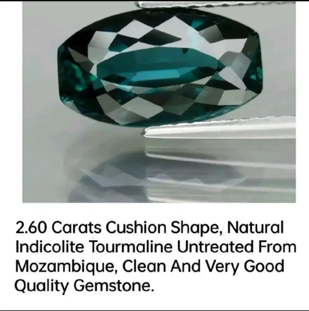 Natural Indicolite Tourmaline 2.60 Carats Certificate Notreated