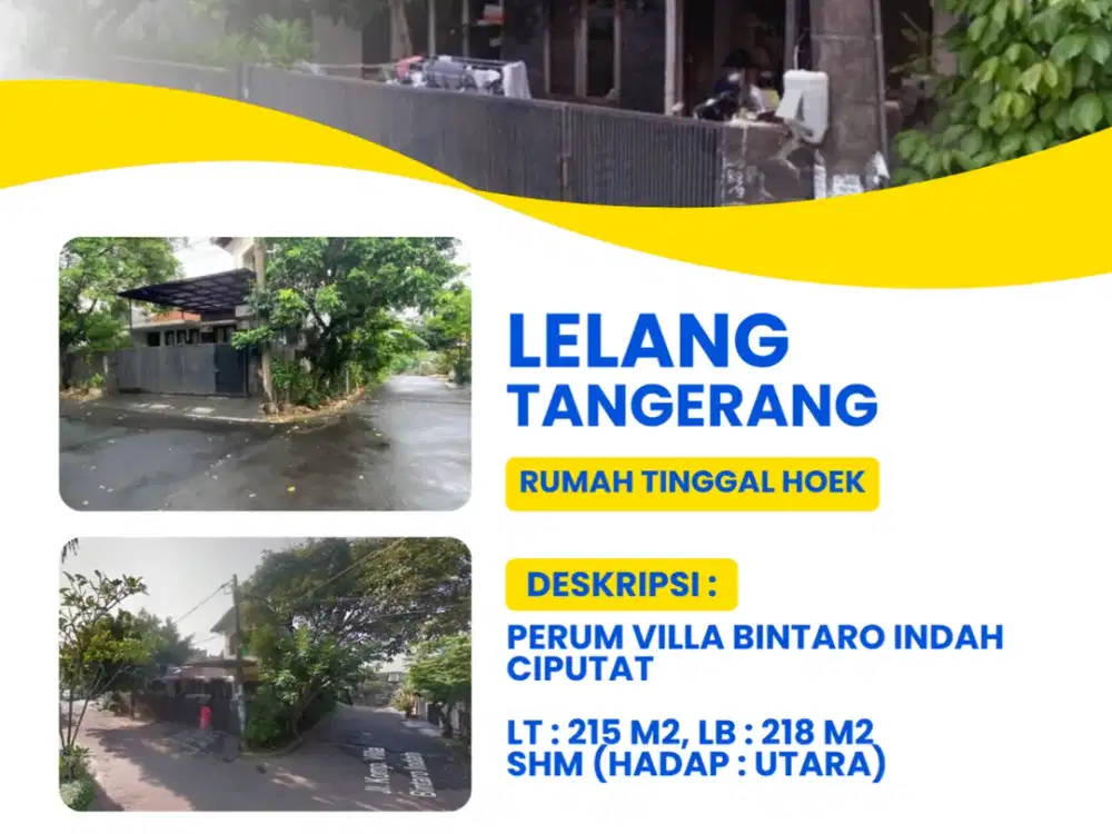 Investasi Menarik Skema Lelang Perumahan Villa Bintaro, Ciputat, Tangerang
