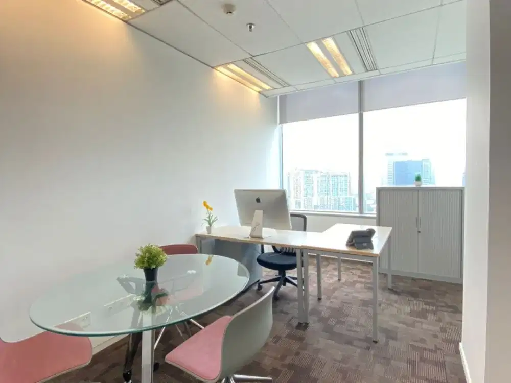 Sewa Kantor Fully Furnished 4 Pax di DBS Tower Dekat Mall Lotte Satrio