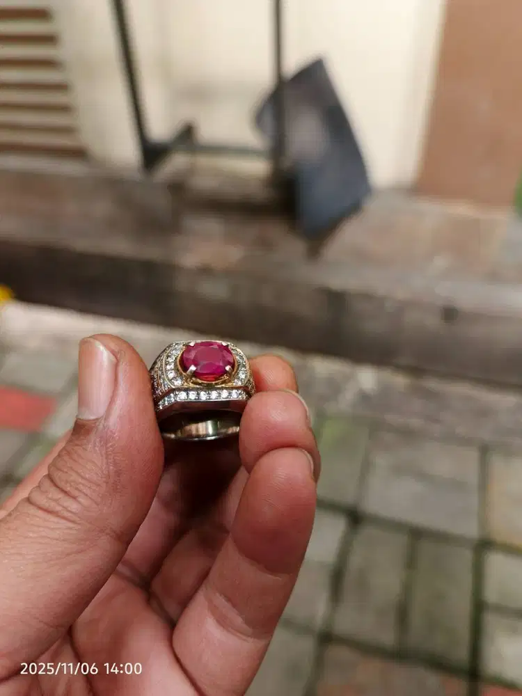 Ruby pigeon blood ring perak
