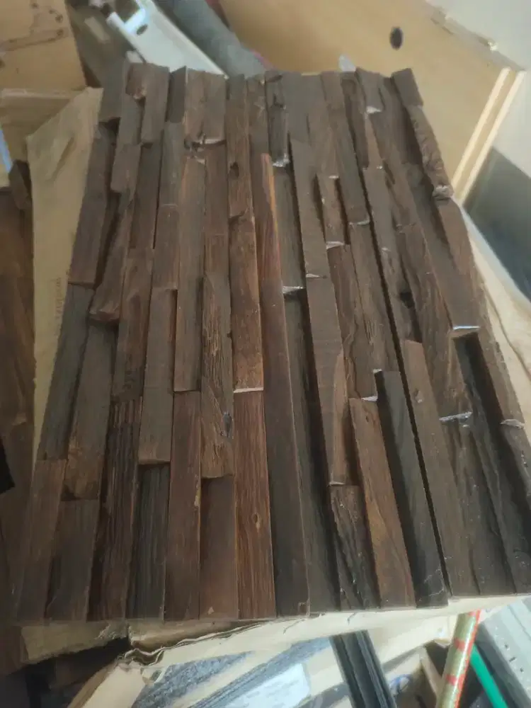 Panel Dinding Kayu Motif 3D