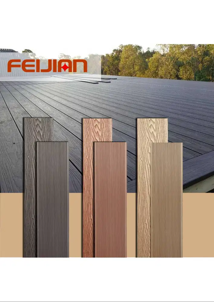 WPC DECKING FEIJIAN LANTAI OUTDOOR - motif serat kayu & garis lurus