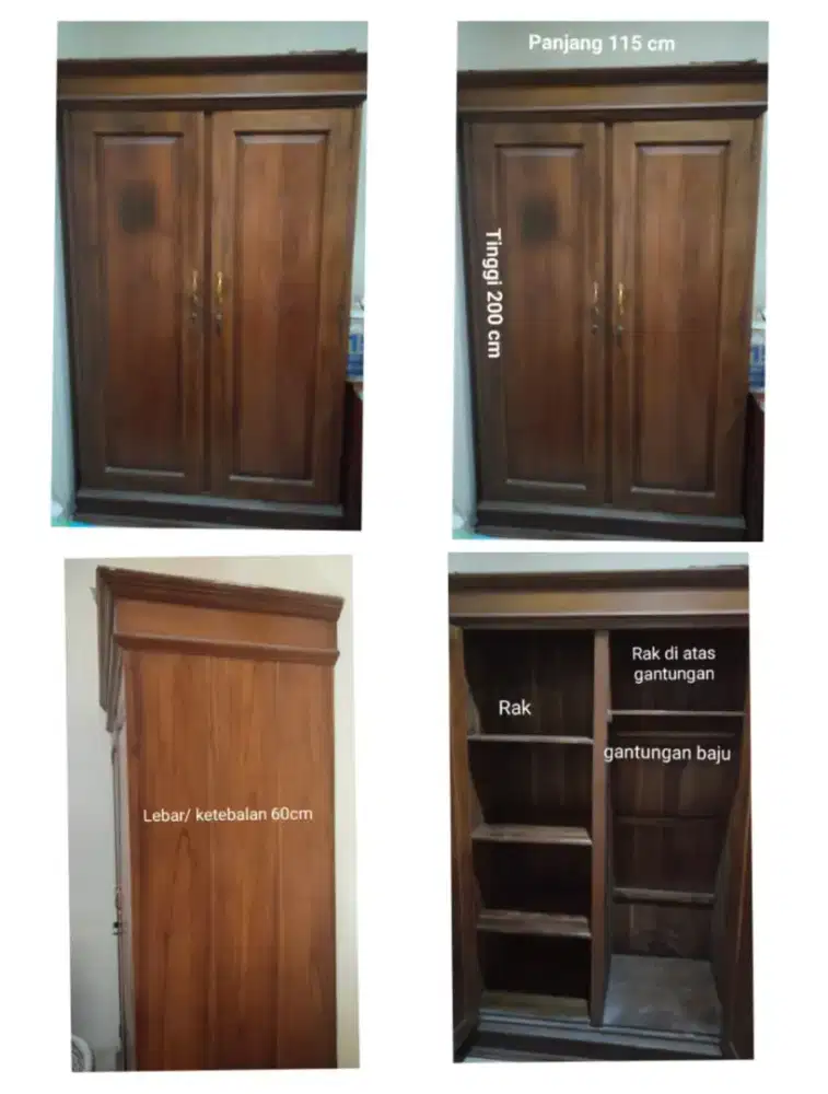 Lemari pakaian dari kayu jati