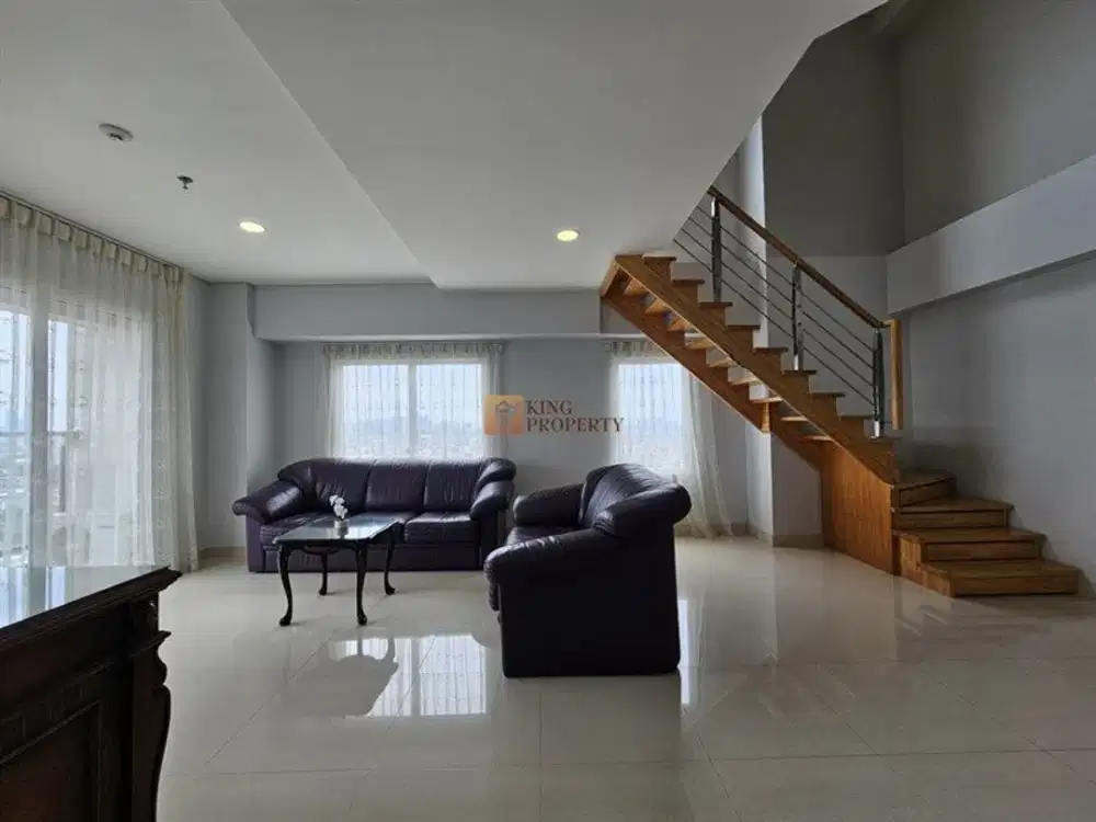 Dekat Mall Puri Indah & BINUS Disewakan Loft 2 Lantai Semi Furnish di Maqna Residence Fasilitas Kolam Renang Indoor, Sky Terrace, Gym