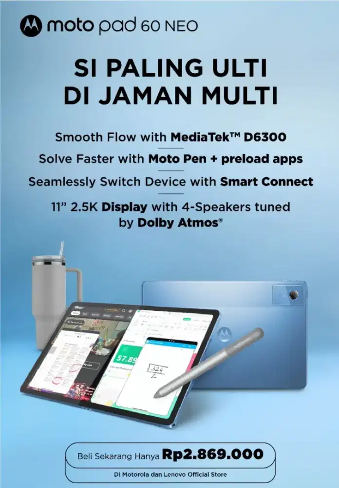 Cicilan tablet moto pad 60 neo mulai 300ribuan