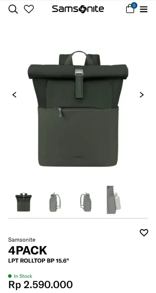 TAS BACKPACK SAMSONITE LPT ROLLTOP