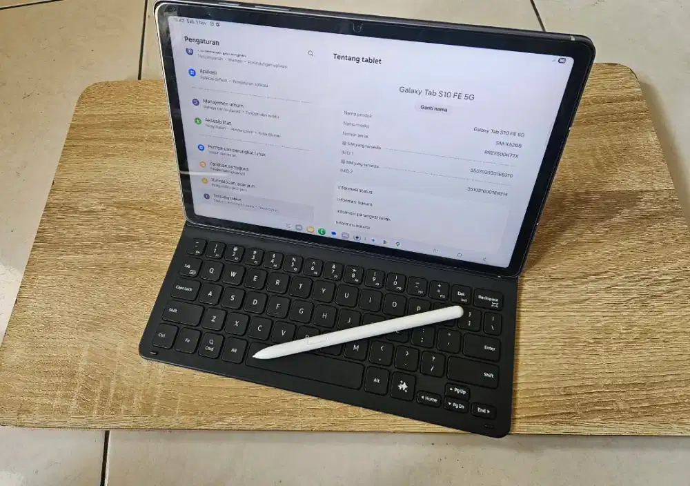 Samsung Tab S10 FE 5G Mulus Like New plus Pen dan Keyboard Original