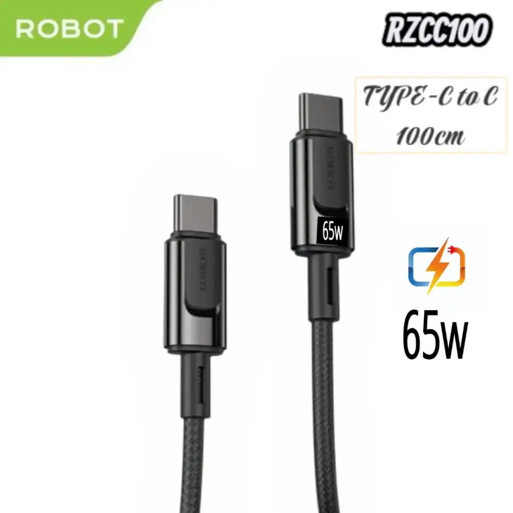 Kabel Data Robot Type C to C RZCC100 65W Fast Charging