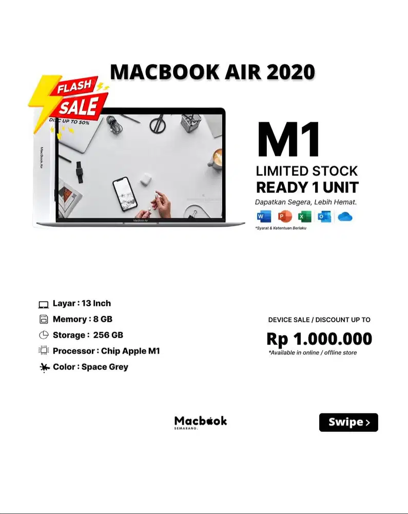 LIMITED STOCK MACBOOK AIR 2020 13 8/128GB | 8/256GB M1