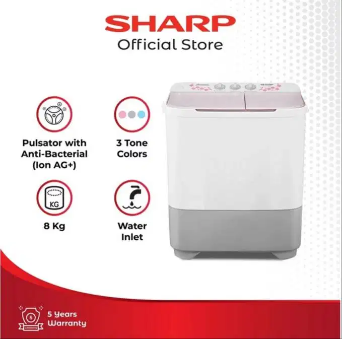 SHARP Mesin Cusi ES-T70MW-BL Twin Tub BLUE