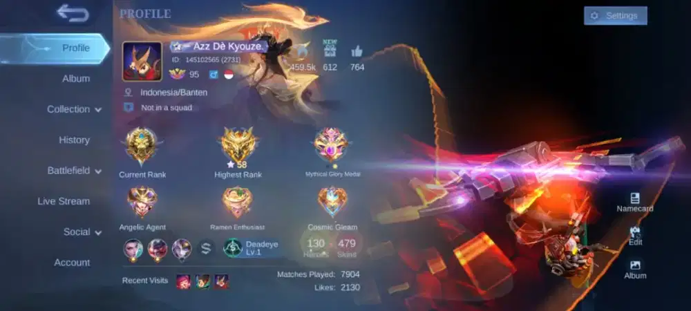 Jual akun Mobile Legend | Mega Collector 5