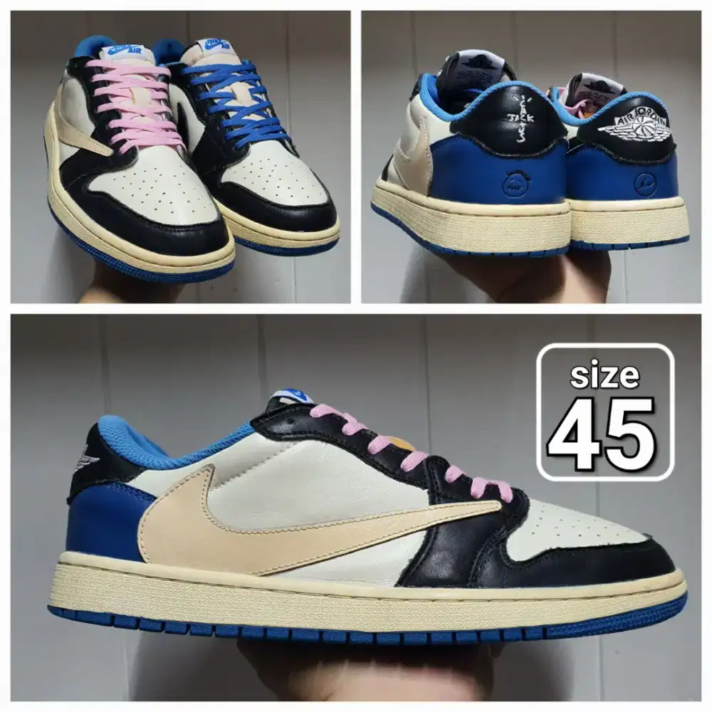 Sepatu Casual Low Air Jordan 1 Travis x Fragment  size 45 second mulus