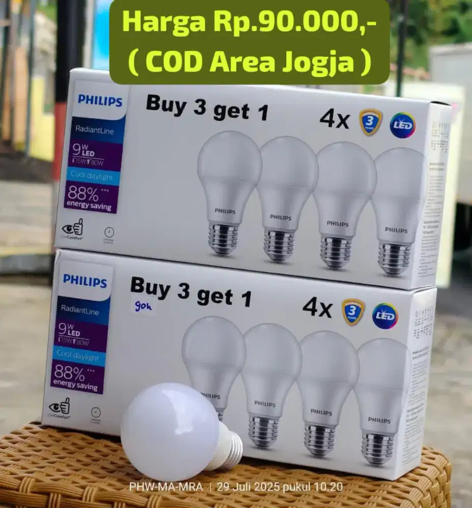 Lampu LED Philips 9watt ( COD JOGJA )