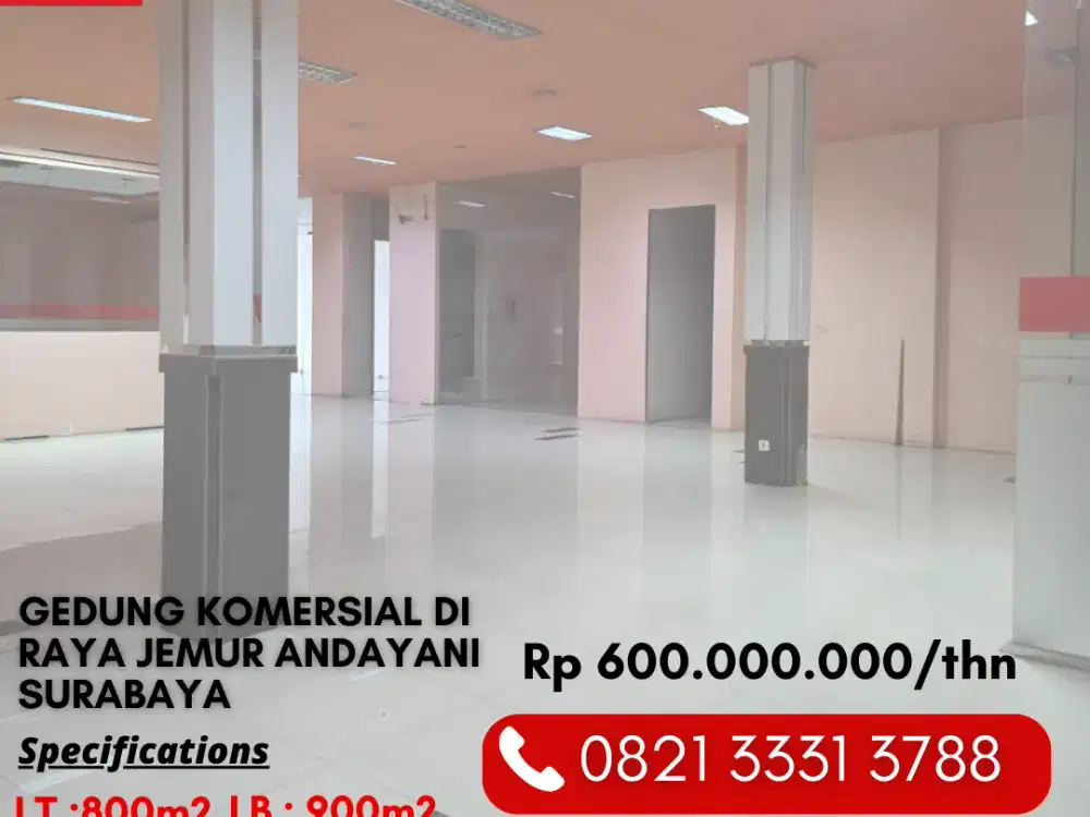 Disewakan Gedung Komersial Lokasi 0 Jalan Jemurandayani Surabaya