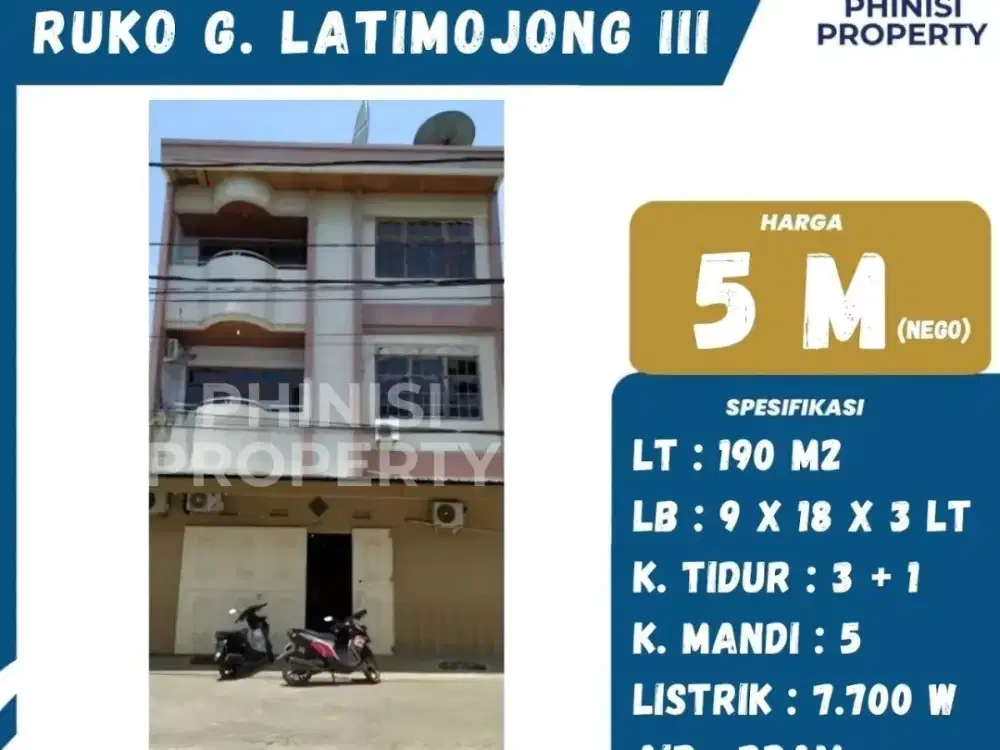 DIJUAL RUKO DI GUNUNG LATIMOJONG III COCOK BUAT USAHA