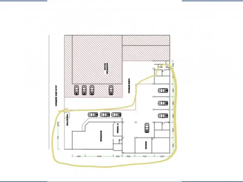 DISEWAKAN SHOWROOM MOBIL DI JALAN JENDRAL SUDIRMAN – HM