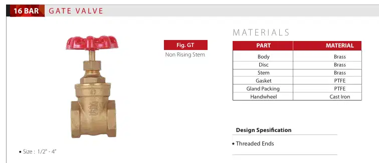 Gate Valve Kuningan | Merk Yuta Uk 1 1/2 inchi | Harga Miring