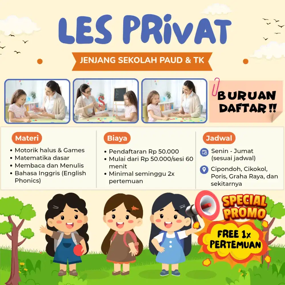 Les Baca Tulis Privat dan Reguler