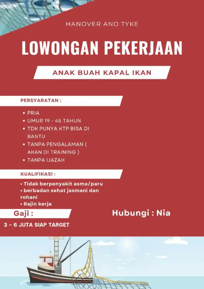 Loker ABK kapal (Cilacap Selatan) Nia