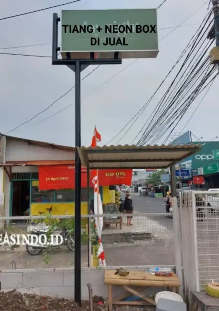 Tiang Besi Neon Box