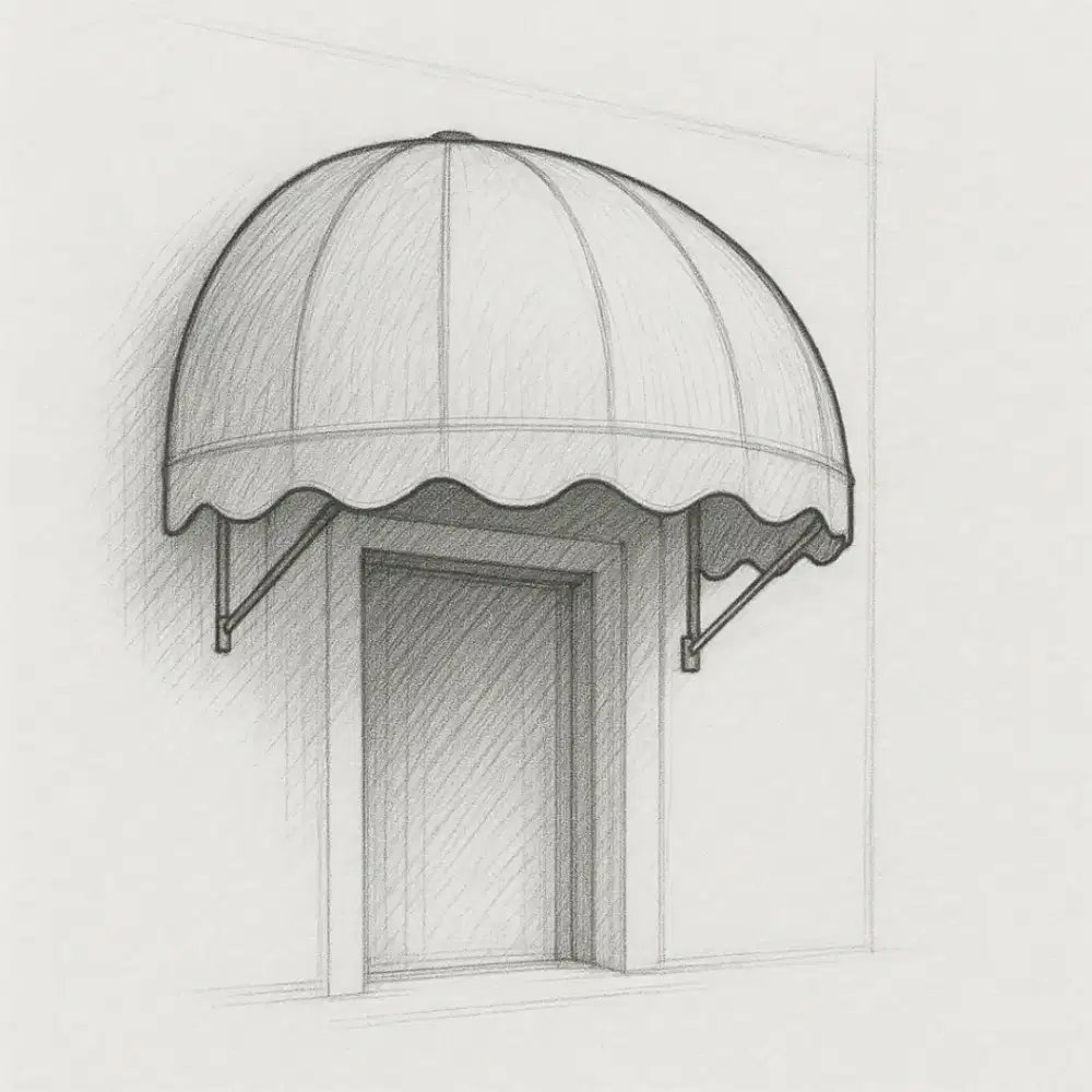 Kanopi kain awning tampias hujan &amp; sinar uv