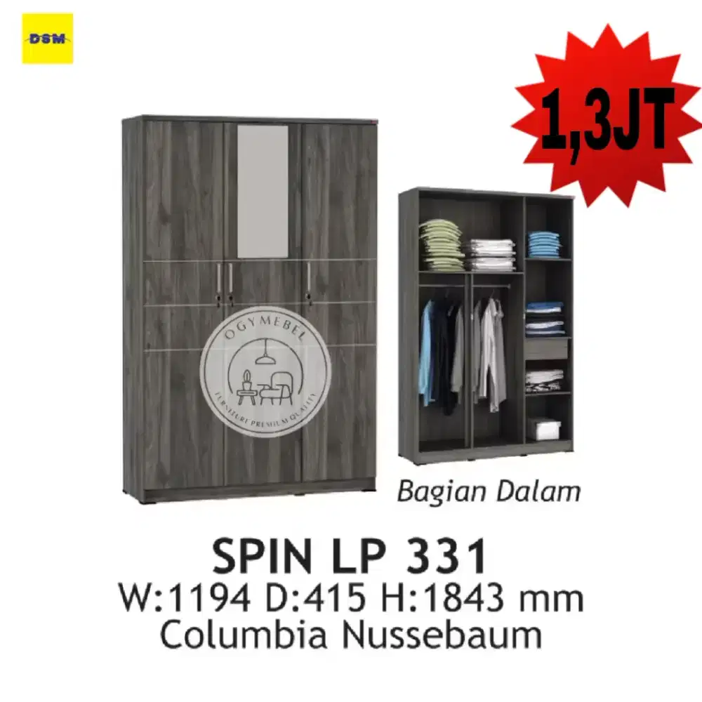 READY LEMARI PAKAIAN SPIN 2 PINTU TERMURAH TERLARIS SALE
