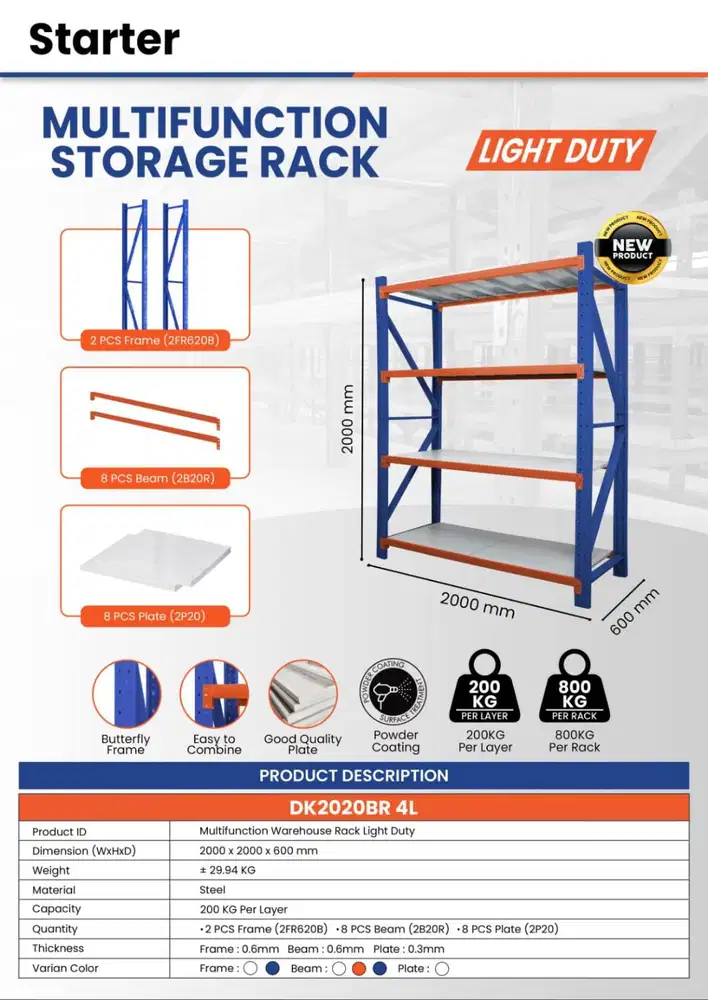 STARTER MULTIFUNCTION STORAGE RACK LIGHT DUTY