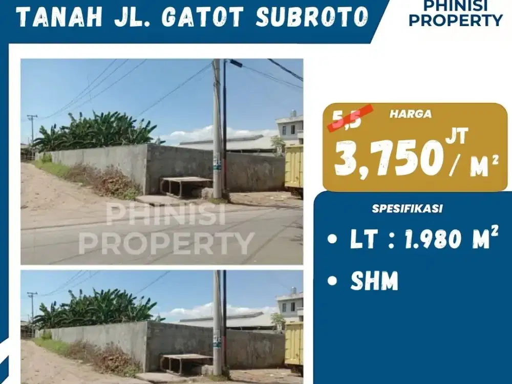 DIJUAL KAVLING MURAH DI JALAN GATOT SUBROTO