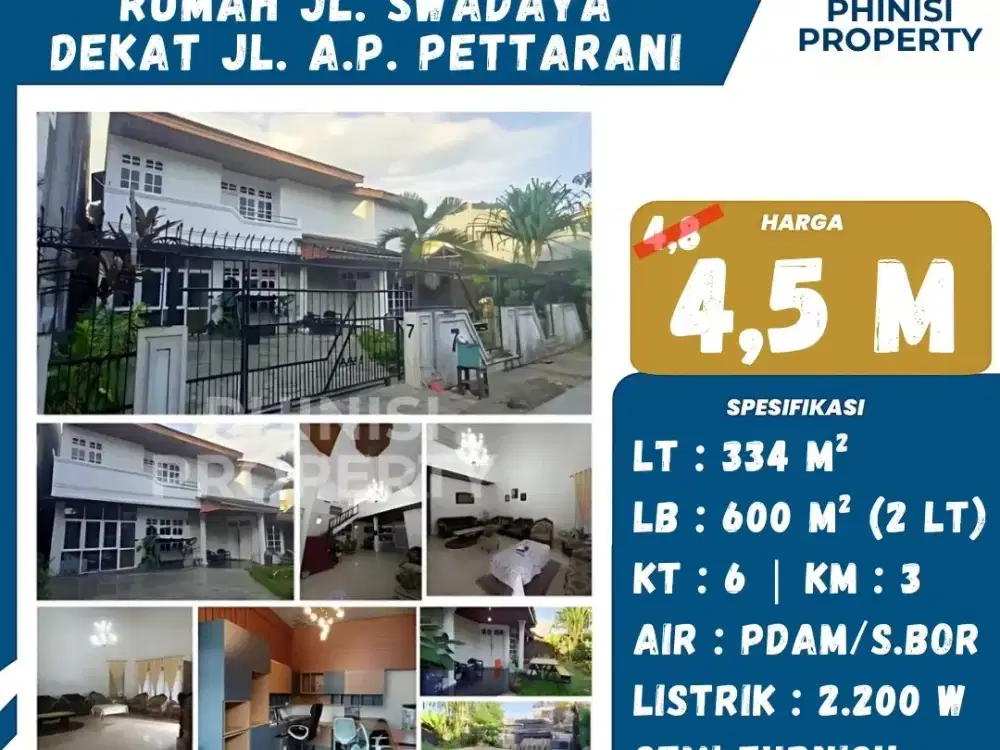 DIJUAL RUMAH MURAH DI JALAN SWADAYA DEKAT PETTARANI