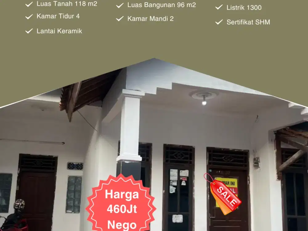 Dijual Murah Rumah 4 kamar Tidur, 2 Kamar Mandi di lokasi strategis dalam kota Bandar Lampung