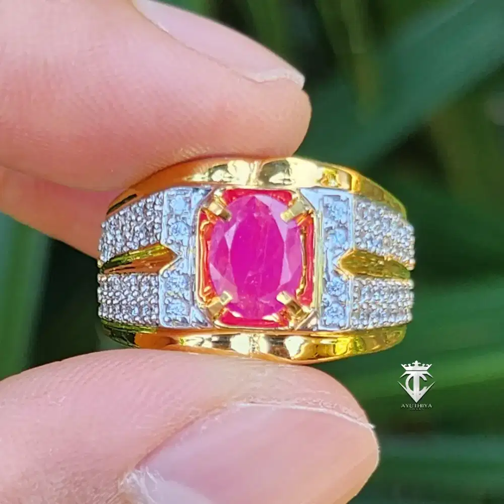 Batu Permata Natural Metalic Ruby Burma Myanmar 0.86 Ct MRI Lab Memo