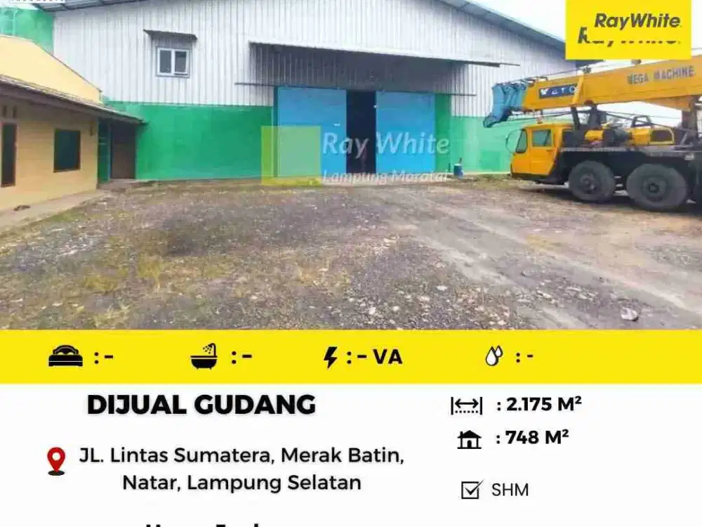gudang 2.175 m² natar lampung selatan